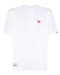 weißes T-Shirt mit einem Rundhalsausschnitt von AAPE BY A BATHING APE