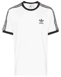 weißes T-Shirt mit einem Rundhalsausschnitt von adidas