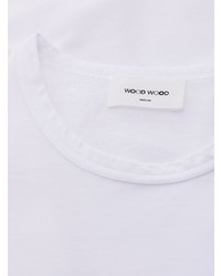 weißes T-Shirt mit einem Rundhalsausschnitt von Wood Wood
