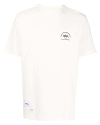 weißes T-Shirt mit einem Rundhalsausschnitt von Alpha Industries