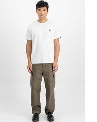 weißes T-Shirt mit einem Rundhalsausschnitt von Alpha Industries