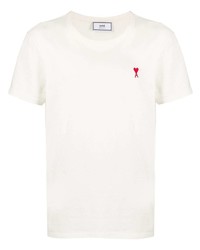 weißes T-Shirt mit einem Rundhalsausschnitt von Ami Paris