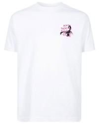weißes T-Shirt mit einem Rundhalsausschnitt von Anti Social Social Club