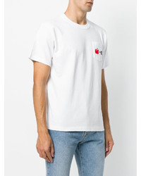 weißes T-Shirt mit einem Rundhalsausschnitt von Sacai