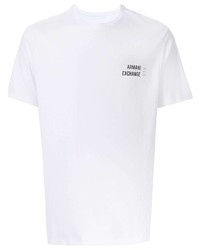 weißes T-Shirt mit einem Rundhalsausschnitt von Armani Exchange