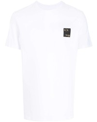 weißes T-Shirt mit einem Rundhalsausschnitt von Armani Exchange