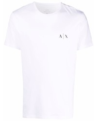 weißes T-Shirt mit einem Rundhalsausschnitt von Armani Exchange