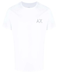 weißes T-Shirt mit einem Rundhalsausschnitt von Armani Exchange