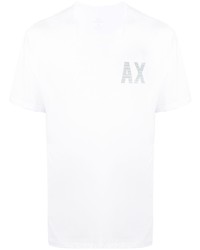 weißes T-Shirt mit einem Rundhalsausschnitt von Armani Exchange