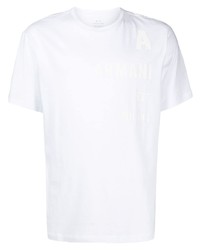 weißes T-Shirt mit einem Rundhalsausschnitt von Armani Exchange