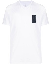 weißes T-Shirt mit einem Rundhalsausschnitt von Armani Exchange