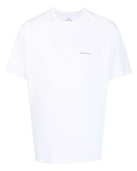 weißes T-Shirt mit einem Rundhalsausschnitt von Armani Exchange