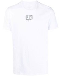 weißes T-Shirt mit einem Rundhalsausschnitt von Armani Exchange