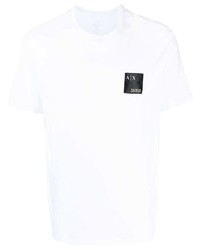 weißes T-Shirt mit einem Rundhalsausschnitt von Armani Exchange