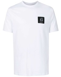 weißes T-Shirt mit einem Rundhalsausschnitt von Armani Exchange