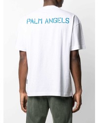 weißes T-Shirt mit einem Rundhalsausschnitt von Palm Angels