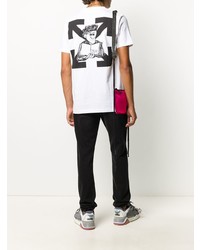 weißes T-Shirt mit einem Rundhalsausschnitt von Off-White