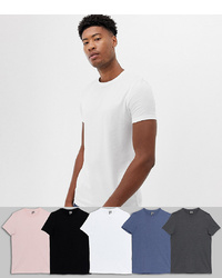 weißes T-Shirt mit einem Rundhalsausschnitt von ASOS DESIGN