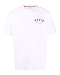 weißes T-Shirt mit einem Rundhalsausschnitt von Bally