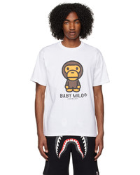 weißes T-Shirt mit einem Rundhalsausschnitt von BAPE