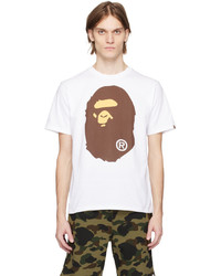 weißes T-Shirt mit einem Rundhalsausschnitt von BAPE