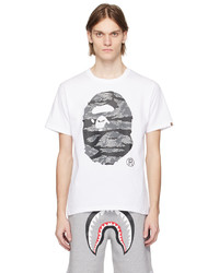 weißes T-Shirt mit einem Rundhalsausschnitt von BAPE