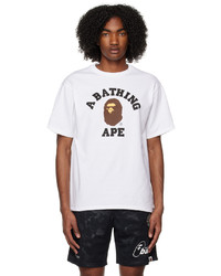 weißes T-Shirt mit einem Rundhalsausschnitt von BAPE