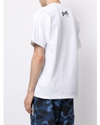 weißes T-Shirt mit einem Rundhalsausschnitt von A Bathing Ape