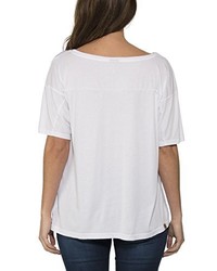weißes T-Shirt mit einem Rundhalsausschnitt von Bench