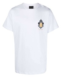 weißes T-Shirt mit einem Rundhalsausschnitt von Billionaire