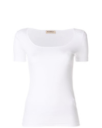 weißes T-Shirt mit einem Rundhalsausschnitt von Blanca