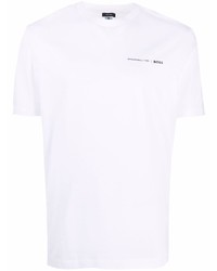 weißes T-Shirt mit einem Rundhalsausschnitt von BOSS