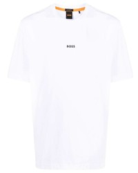 weißes T-Shirt mit einem Rundhalsausschnitt von BOSS