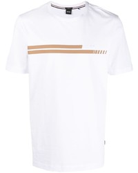 weißes T-Shirt mit einem Rundhalsausschnitt von BOSS