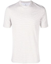 weißes T-Shirt mit einem Rundhalsausschnitt von Brunello Cucinelli