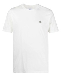 weißes T-Shirt mit einem Rundhalsausschnitt von C.P. Company