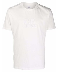 weißes T-Shirt mit einem Rundhalsausschnitt von C.P. Company