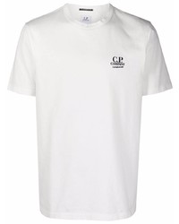 weißes T-Shirt mit einem Rundhalsausschnitt von C.P. Company