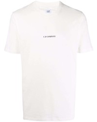 weißes T-Shirt mit einem Rundhalsausschnitt von C.P. Company