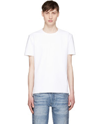 weißes T-Shirt mit einem Rundhalsausschnitt von Calvin Klein Collection