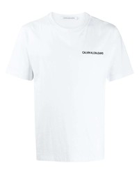 weißes T-Shirt mit einem Rundhalsausschnitt von Calvin Klein Jeans