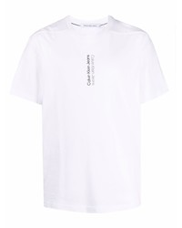 weißes T-Shirt mit einem Rundhalsausschnitt von Calvin Klein Jeans