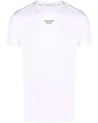 weißes T-Shirt mit einem Rundhalsausschnitt von Calvin Klein Jeans