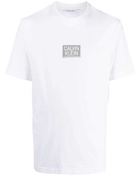 weißes T-Shirt mit einem Rundhalsausschnitt von Calvin Klein