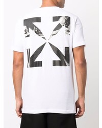 weißes T-Shirt mit einem Rundhalsausschnitt von Off-White