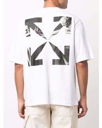 weißes T-Shirt mit einem Rundhalsausschnitt von Off-White