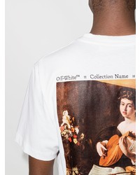 weißes T-Shirt mit einem Rundhalsausschnitt von Off-White