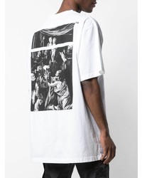 weißes T-Shirt mit einem Rundhalsausschnitt von Off-White