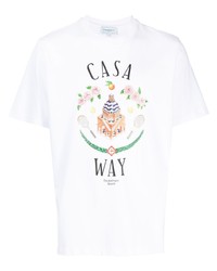 weißes T-Shirt mit einem Rundhalsausschnitt von Casablanca