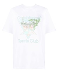 weißes T-Shirt mit einem Rundhalsausschnitt von Casablanca